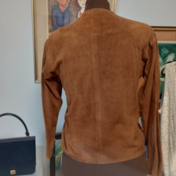 Vintage 90's Harve Benard Suede Shirt/jacket Size 6 - Picture 5 of 8